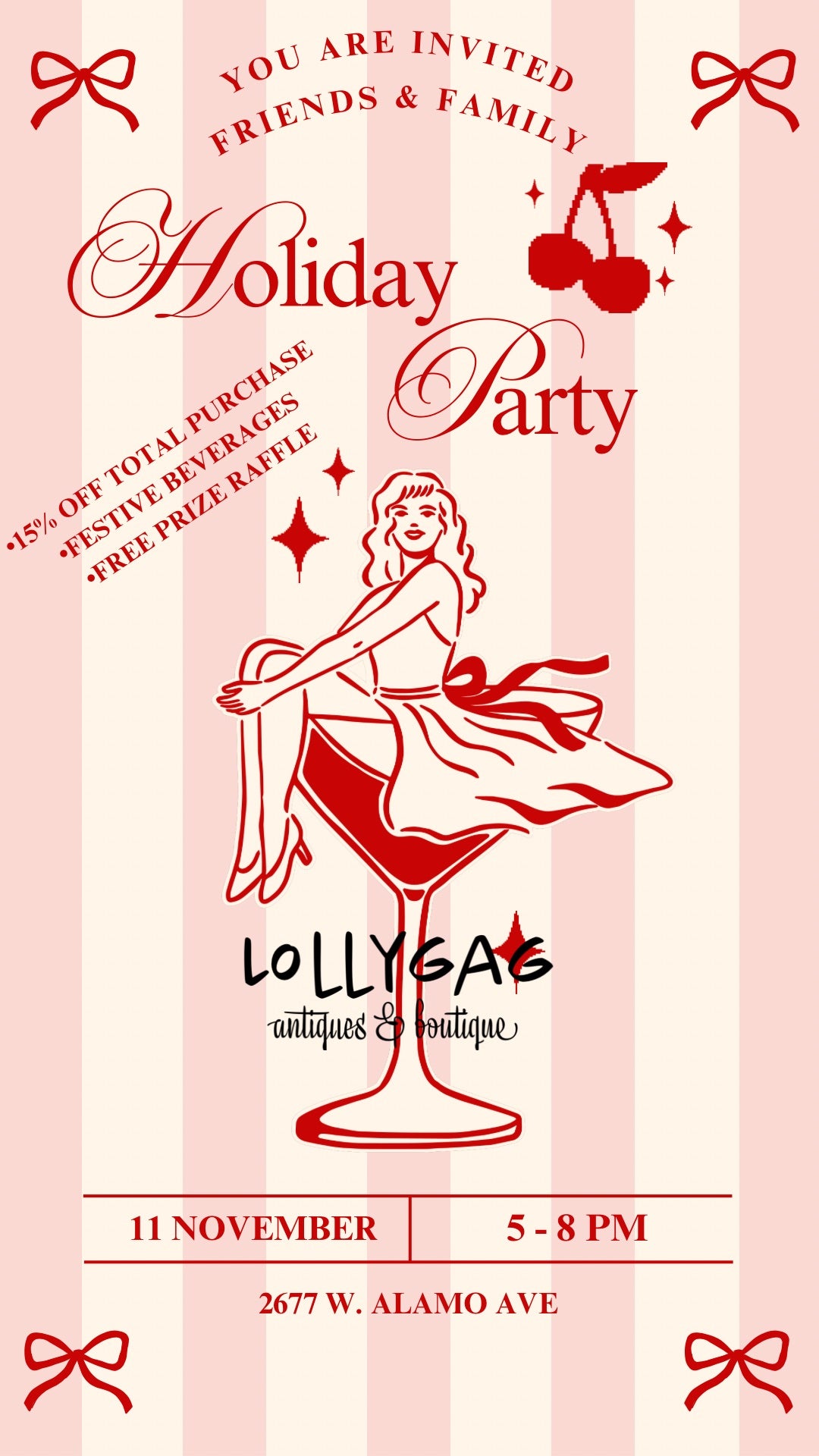 Friends & Family Holiday Party - Tuesday, November 11th; 5pm-8pm